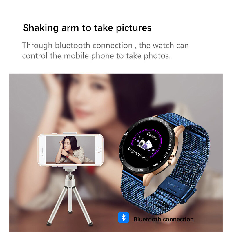 LIGE Fitness Smart Watch santé étanche, montre intelligente pour la surveillance de la pression cardiaque pour la montre de sport en ios Android