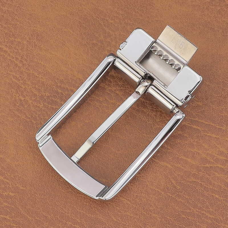 Hebilla de pin de plata de alta calidad para hombre, hebilla de diseñador, no cinturones, informal, adecuado para cinturones de 3,3 cm de ancho