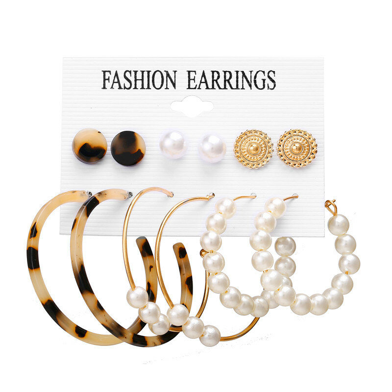 17KM Vintage Tassel Acrylic Earrings For Women Bohemian Earrings Set Big Dangle Drop Earring 2020 Brincos Female Fashion Jewelry