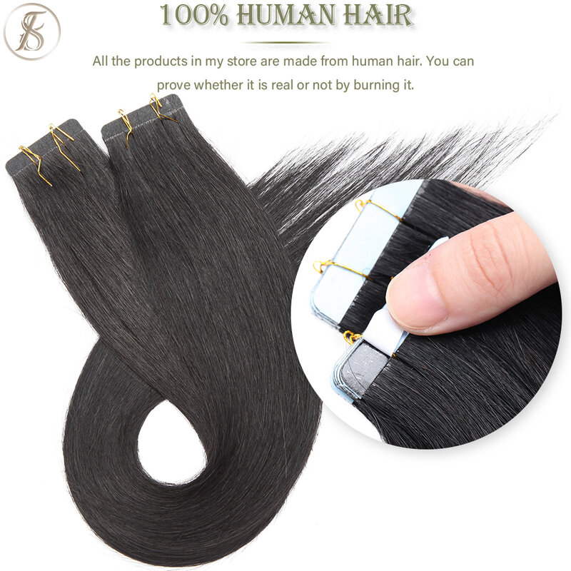 Накладные волосы Tess 2,5 г/шт., натуральные волосы для наращивания, человеческие волосы, блонд, клейкая кожа, уток, двусторонние бесшовные Невидимые