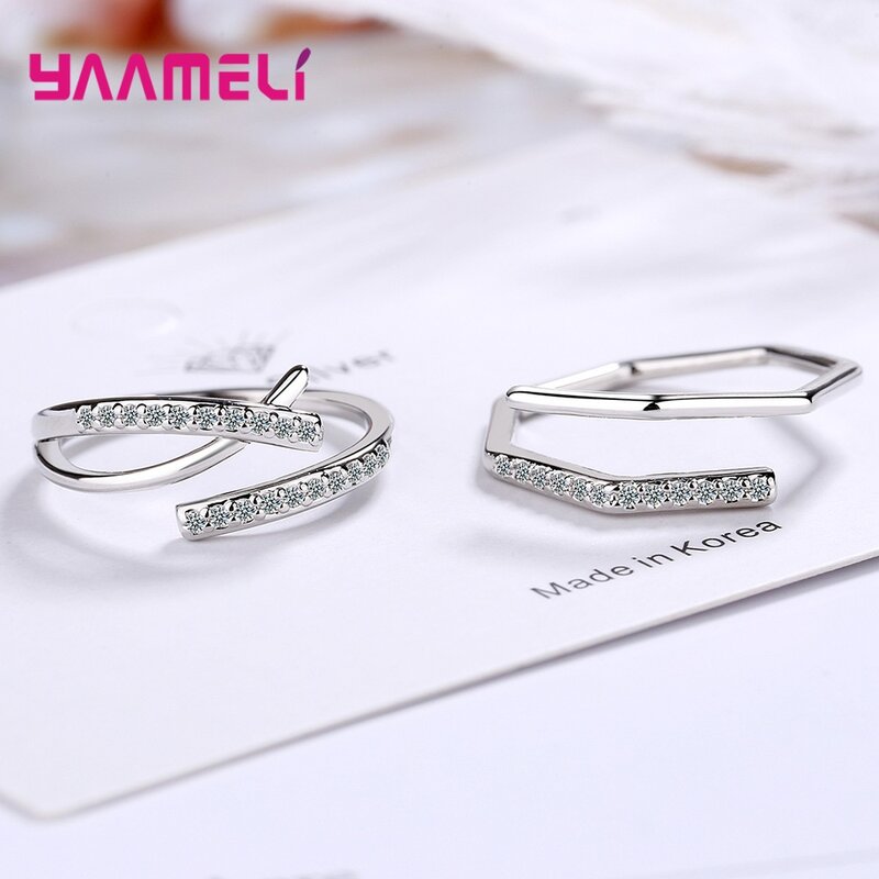 Genuine 925 Sterling Silver Rings for Women Men Engagement Ring Bijoux Bague Gift Shining CZ Crystal Wedding Jewelry