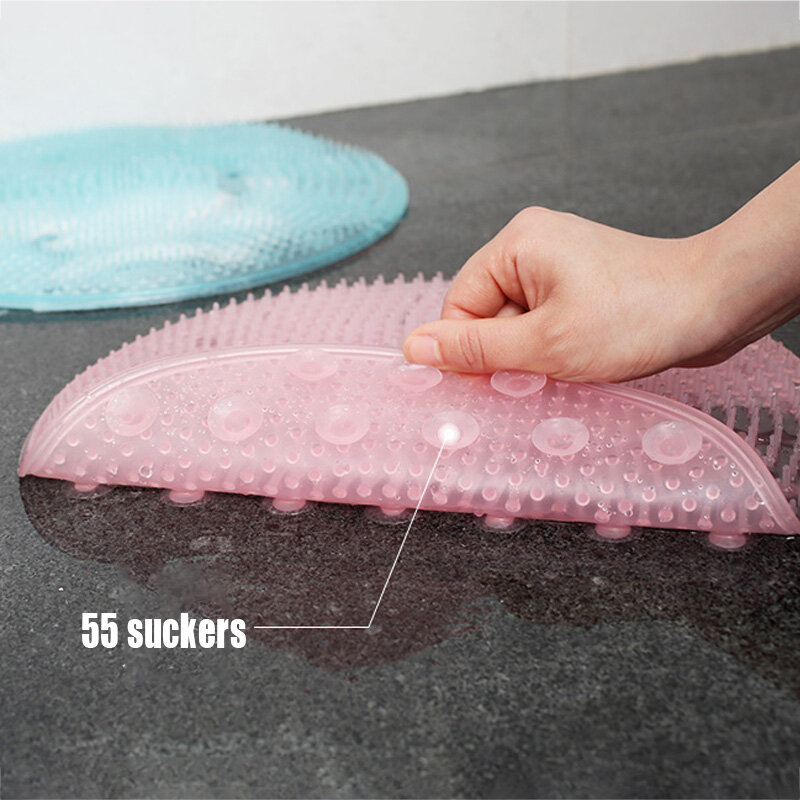 Escova de massagem de silicone esteira de banho de pé escovas de massagem do banheiro dispositivo de limpeza remoção de ferramentas de pele morta antiderrapante