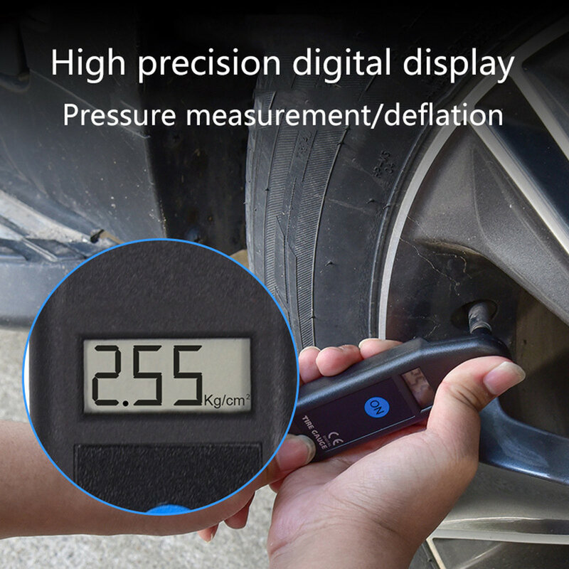 Манометр TG101 для автомобильных шин, цифровой измеритель давления в шинах с ЖК-дисплеем, PSI/KPA/BAR/KG/CM2