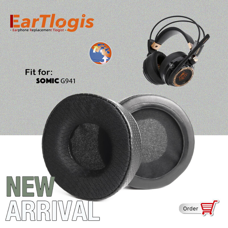 EarTlogis Bantalan Telinga Pengganti Baru untuk Somic G-941 G941 Headset Earmuff Penutup Bantalan Telinga