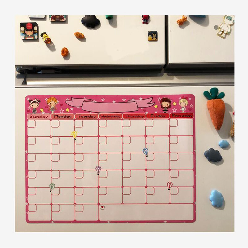 Magnetic Weekly Monthly Planner Whiteboard for the Fridge Magnet Sticker Calendar Blackboard Marker Memo Drawing Board for Notes