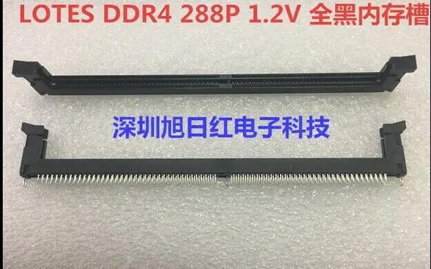 5 unids/lote de ranura de memoria de escritorio DDR4 288P 1,2 V, toma de memoria, todas las ranuras negras