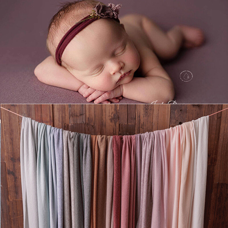 Baby Photo Props Pasgeboren Fotografie Prop Deken Wraps Accessoires Set Pluis Dubbelzijdig Stretch Achtergrond Schieten Studio
