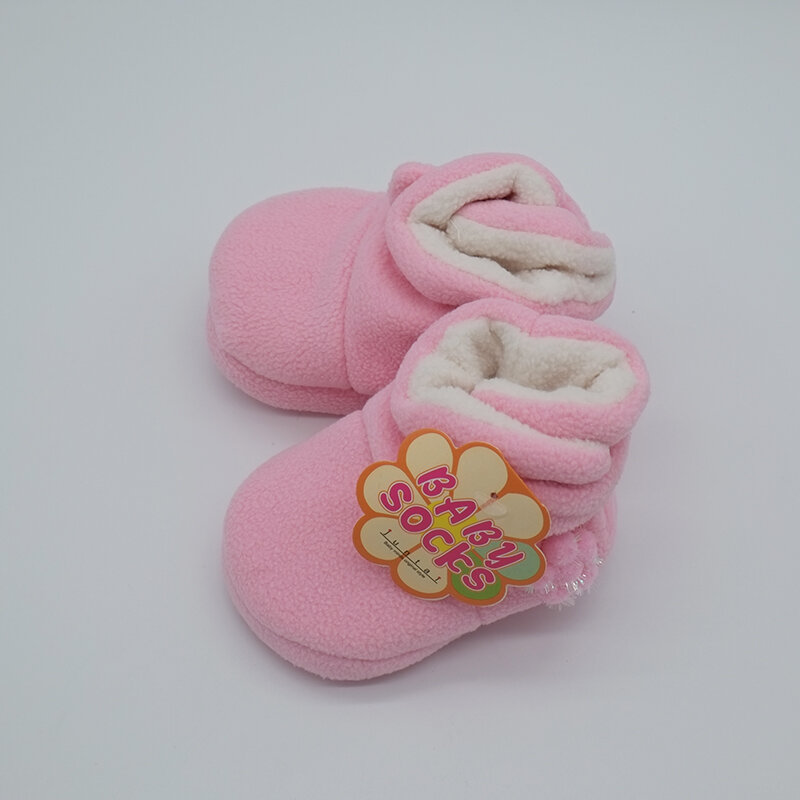 Chaussettes chaudes en coton pour bébé de 0 à 12 mois, chaussures mignonnes de premiers pas pour nouveau-né, bottines de neige à semelle souple