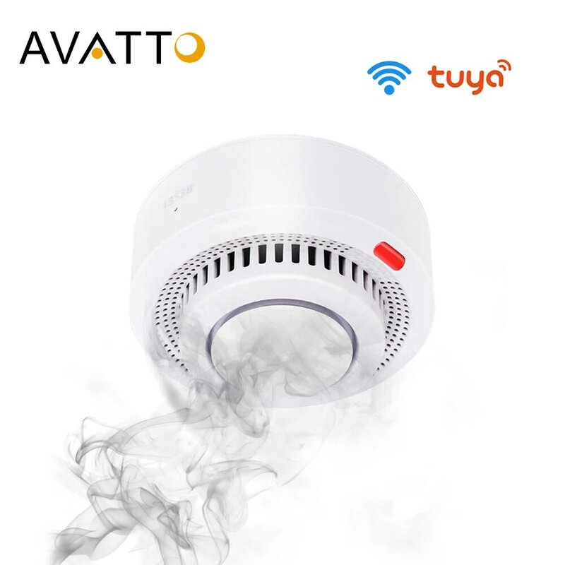 Смарт-детектор дыма AVATTO Tuya, WiFi, приложение Smart Life, датчик Пожарной Сигнализации, домашняя система безопасности, пожарная система, автоматизация умного дома