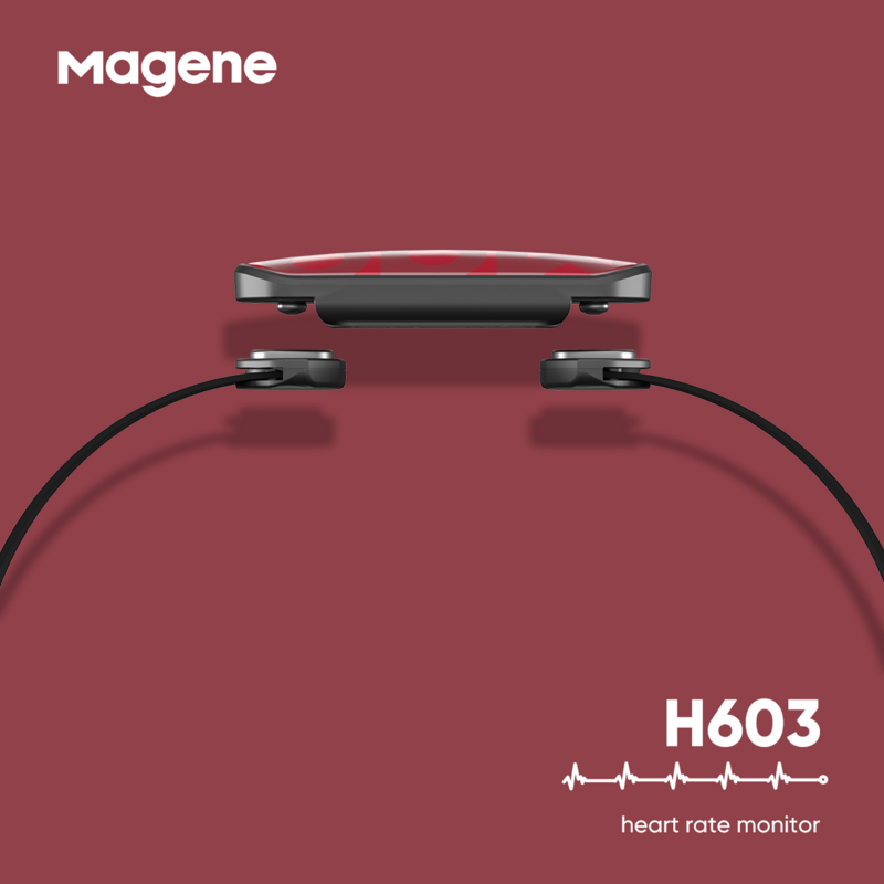 Magene เซ็นเซอร์วัดอัตราการเต้นของหัวใจสำหรับกีฬาวิ่งเครื่องวัดชีพจรหน้าอก H603บลูทูธกันน้ำ