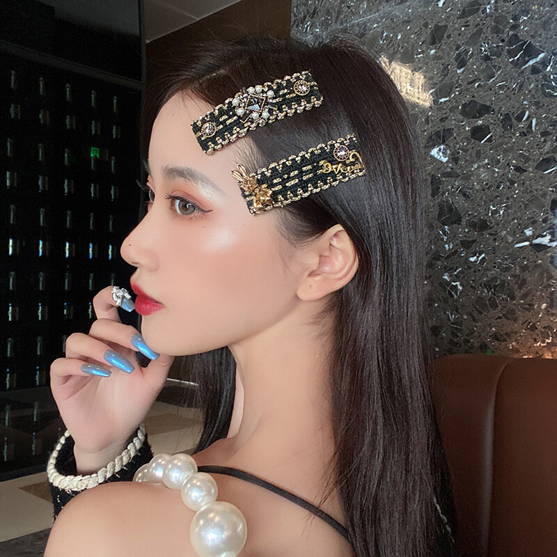 Grampo de cabelo para menina floral pérola tecido coreano artesanal moda cabeça acessórios mujer atacado