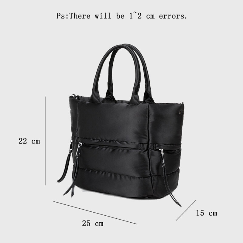 Женская сумка-тоут MABULA 2022 с подкладкой из перьев, стеганая нейлоновая квадратная сумка через плечо, большая Повседневная вместительная сумка-мессенджер