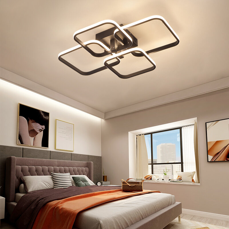 Negleam-リビングルーム,ベッドルーム,書斎,スマートホーム,モダンなLED照明器具用の調光可能なrc LEDシャンデリア