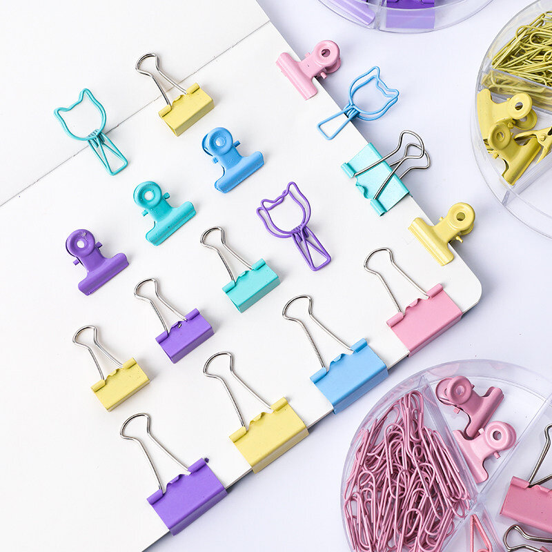 Office Metal Long Tail Clip Dovetail Clip Folder Bookmark Paper Ticket Clip Assorted Clamps Study Binder Clips Binding Supplies