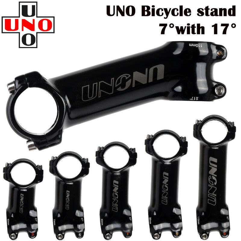 UNO Black Stem Bike Ultralight 7 17 35 stopni MTB Road Stem widelec 28.6 31.8mm 60/70/80/90/100/110/120/130mm rower King Kalloy