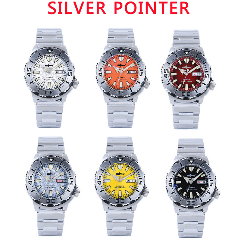 HEIMDALLR 남성용 몬스터 다이버 시계, 스테인리스 사파이어 유리, NH36, 200M 방수 C3 야광, 자동 기계식 시계