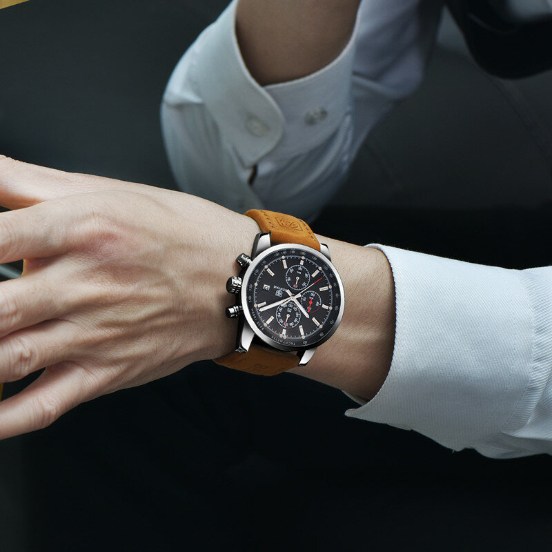 Benyar relógios homens marca de luxo relógio quartzo moda cronógrafo reloj hombre relógio esporte masculino hora relogio masculino 2023