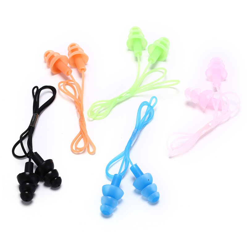Universal Soft Silicone Natação Ear Plugs, Tampões, Acessórios Piscina, Esportes Aquáticos, 5 cores, 1pc
