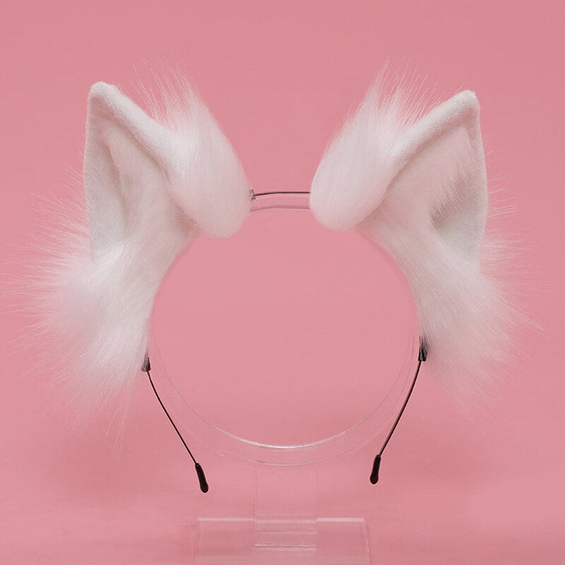 Conjunto de orejas y cola de gato de Anime para Cosplay, orejas de Animal peludas de felpa, aro de pelo, disfraz de fiesta de carnaval, vestido de lujo de Navidad 06N