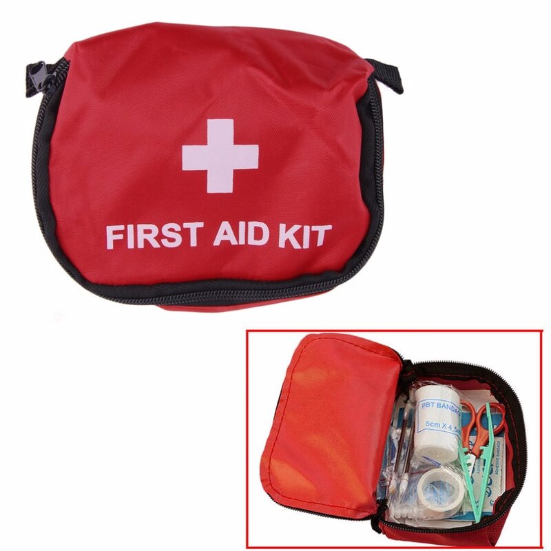 응급 처치 키트 빨간색 PVC 야외 캠핑 생존 빈 가방 붕대 약물 방수 보관 가방, 0.7L, 11*15.5*5cm
