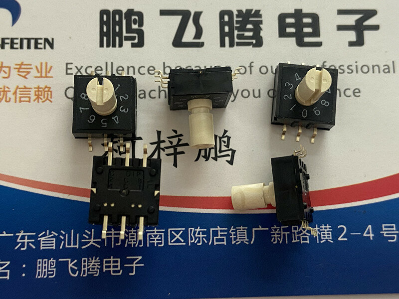 Yuanda-Interruptor de codificação rotativo com alça, DIP RM3HAF-10R-V-T, R 0-9, 10 bits, 3 pés, 10x10x7,3, altura do punho 7,3mm, 2 peças por lote