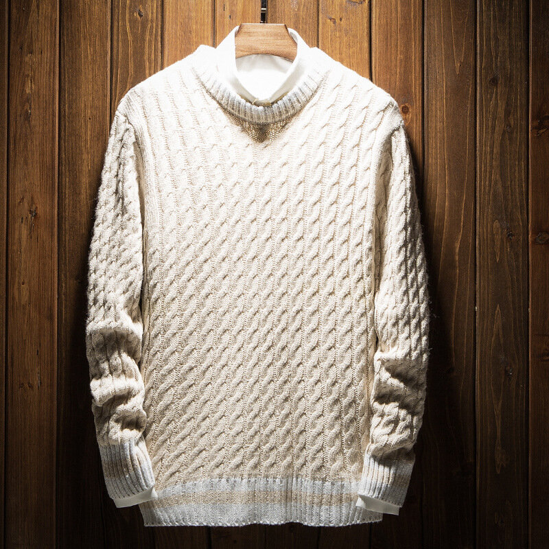 MRMT-suéter de punto para hombre, jersey de cuello redondo, manga larga, color puro, para jóvenes, Otoño, 2024