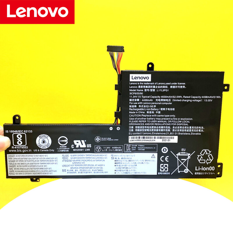 Lenovo-ノートブックバッテリー,携帯電話用のオリジナルのLenovoMio y530 Y530-15ICH y7000 y7000p 2018/2019 l17c3pg2 l17l3pg1 l17m3pg3