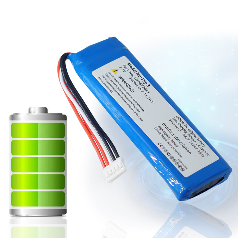 Batterie Rechargeable, 3.7V, 3000mAh, pour JBL, édition spéciale, Flip 3, haut-parleur, GSP872693