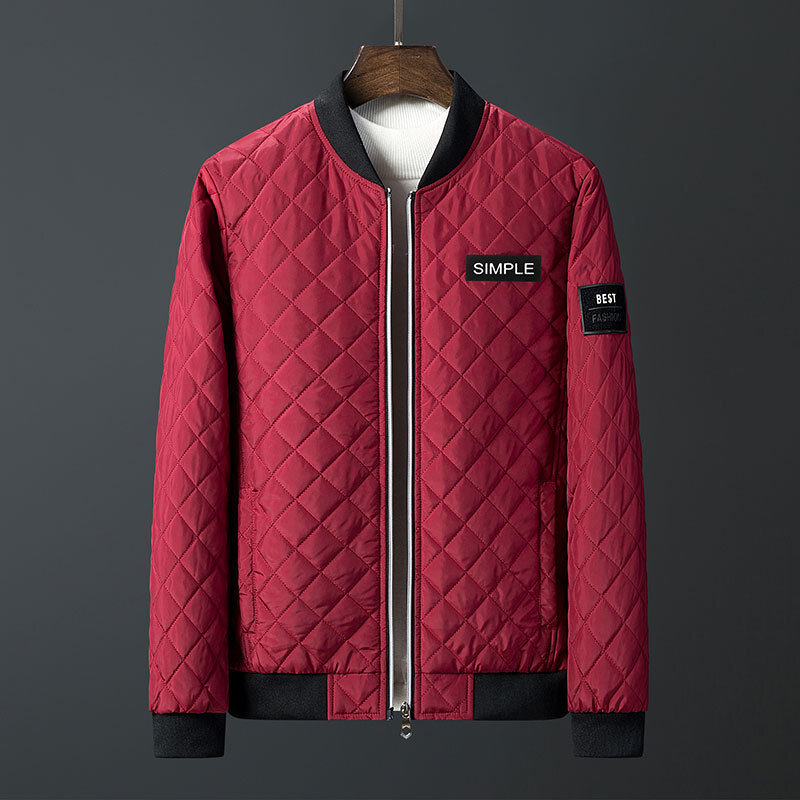 Marca de moda masculina outono inverno jaqueta xadrez padrão estilo coreano masculino casual algodão casacos outerwear 4 cores tamanho M-6XL