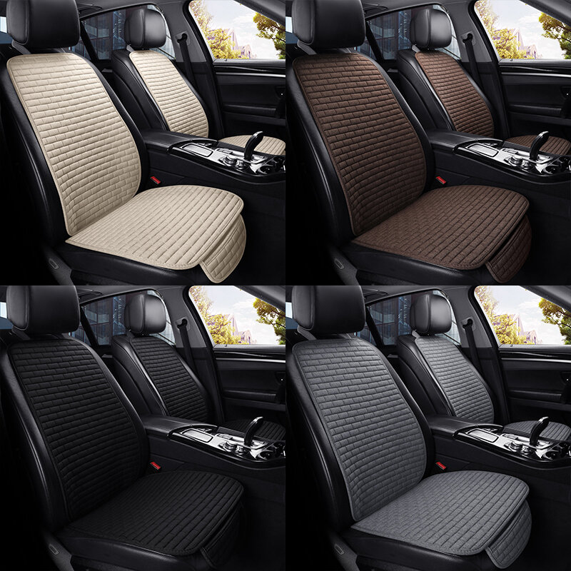 Auto Seat Cover Voor/Achter Vlas Seat Beschermen Kussen Auto Zitkussen Protector Pad Auto Cover Mat Beschermen