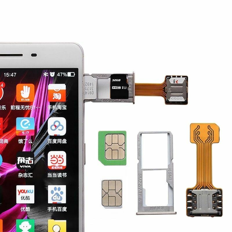 Card Extender Dual SIM Adapter Extension Cable Slot Durable For Mobile Phone Android For Xiaomi Redmi Samsung Huawei Wholesale