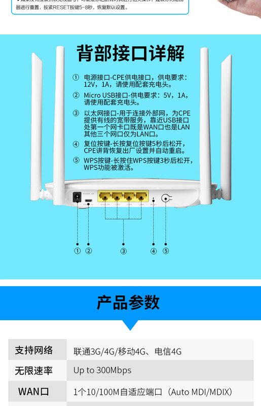 1つのwan/4つのlanポートを備えた4gルーター,長距離屋内wi-fiアクセスポイント,cpe/ap/ブリッジ,クライアント,pk,huawei b315,LC111-L
