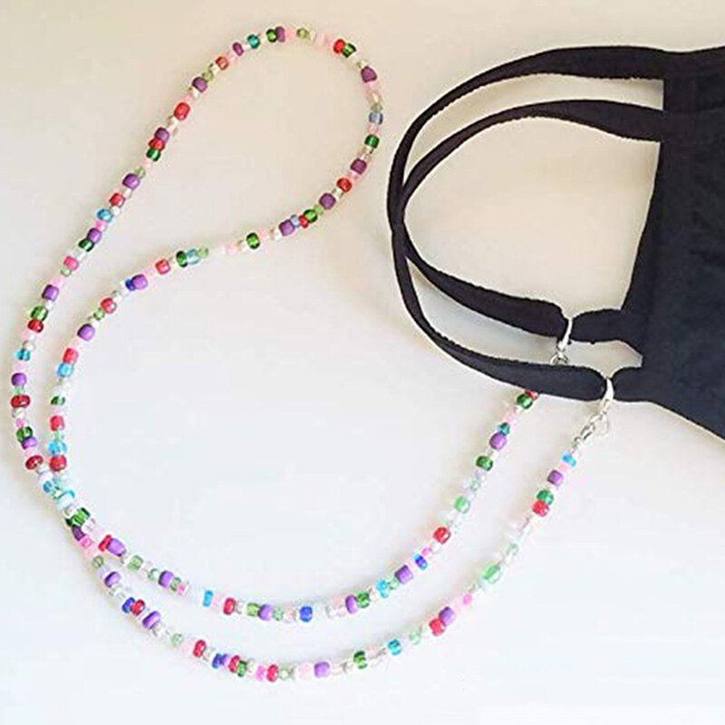 Porte-masque à perles acrylique unisexe, 1 pièce, nouvelle mode, Anti-perte, chaîne perlée, lunettes de lecture, sangles de cou, porte-cordon