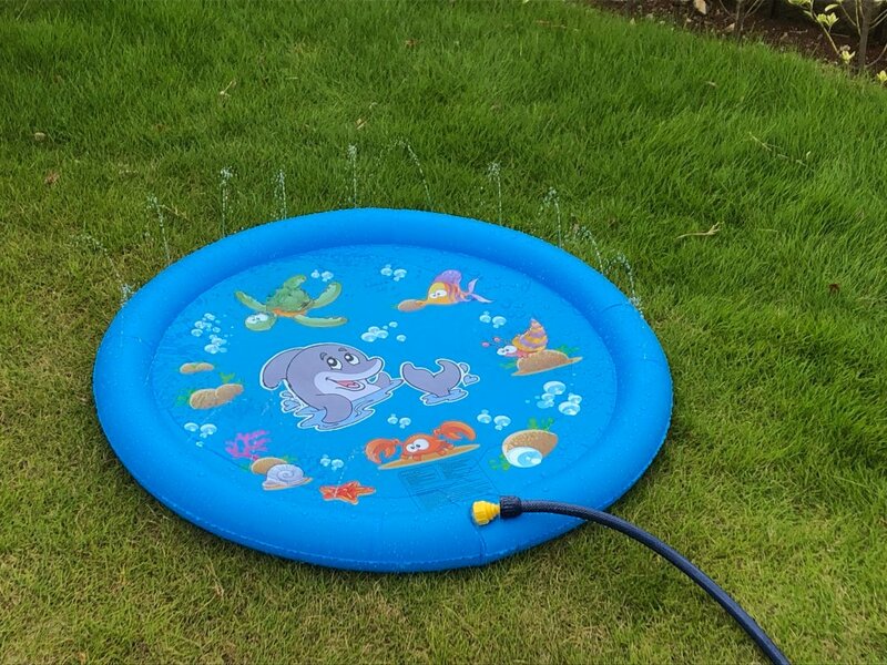 Tapis de jeu d'extérieur 170cm, pelouse plage mer Animal gonflable jet d'eau enfants arroseur tapis de jeu tapis de plage jouet coussin