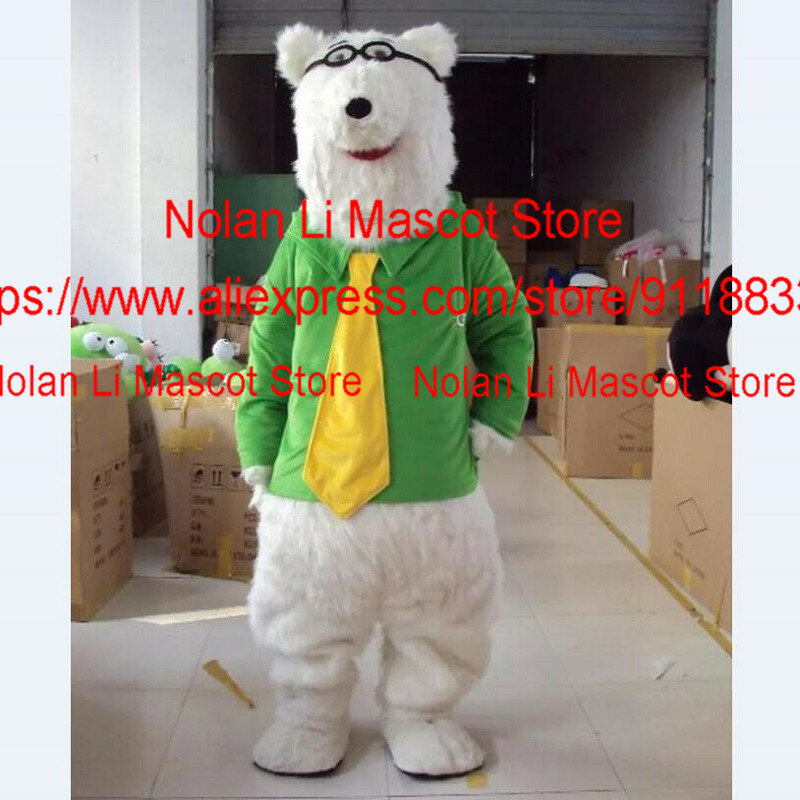 Hot Sale Cute Polar Bear Mascot Costume Cartoon Character Role Playing Masquerade Advertising Game Adult Size Funny Gift 1240
