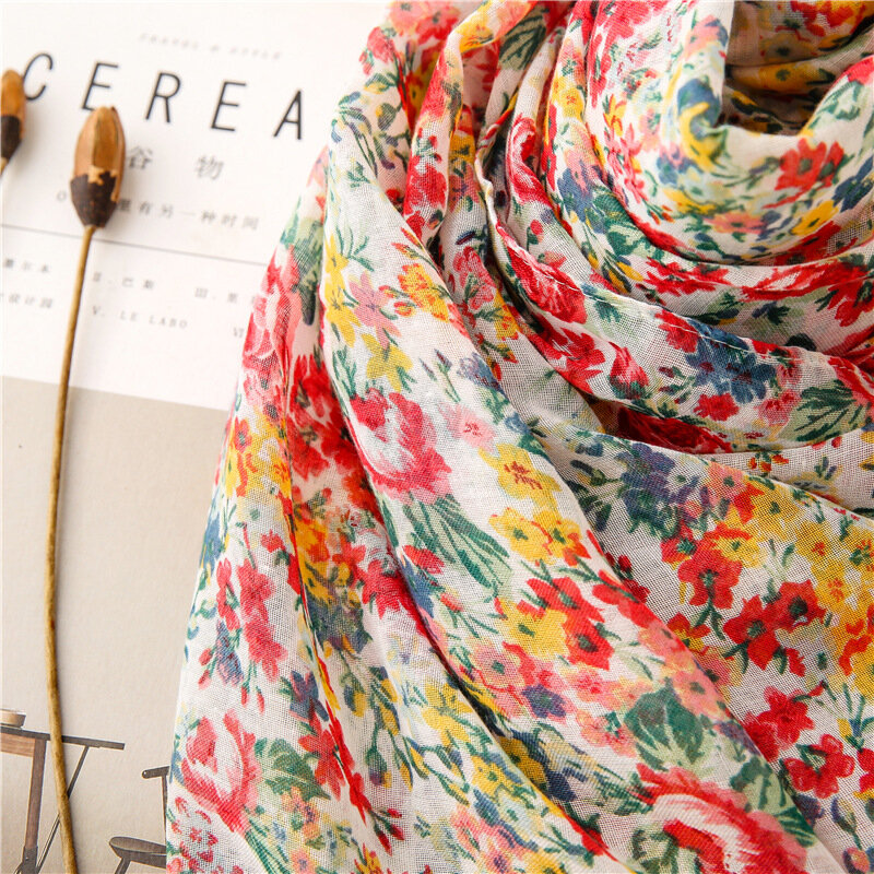 Foulard châle en Viscose à franges florales pour femme, bandeau enveloppant de haute qualité, Hijab musulman, 180x90Cm, nouvelle mode