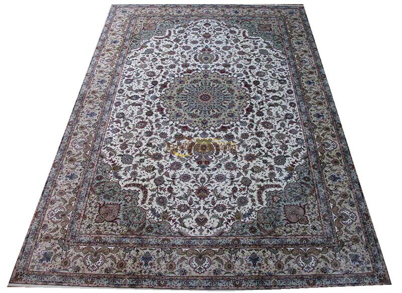 Tapete persa de seda tapetes orientais tecidos à mão para sala estar patterngc117psilkyg28