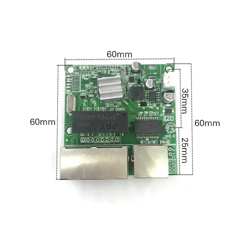 Módulo de interruptor gigabit de 3 portas, amplamente usado em linha de led, 5 portas 10/100/1000 m, porta de contato, mini módulo de comutador, placa-mãe pcba