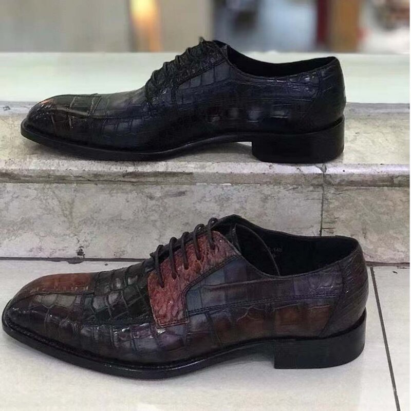 Yingshang Nieuwe Mannen Jurk Schoenen Mannelijke Formele Schoenen Mannen Krokodil Lederen Schoenen Trouwschoenen Business Soes Mode Schoenen