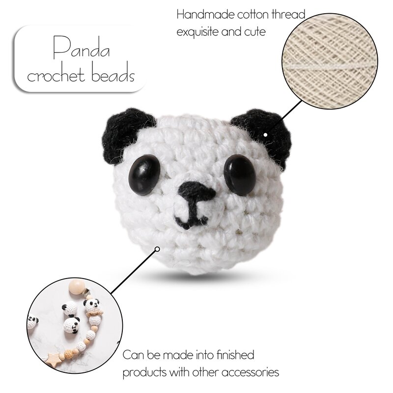 Cadena de chupete de madera para bebé, 1 unidad, conejo, Panda, cuentas, Clips para chupete, joyería para tejer, producto para cuna