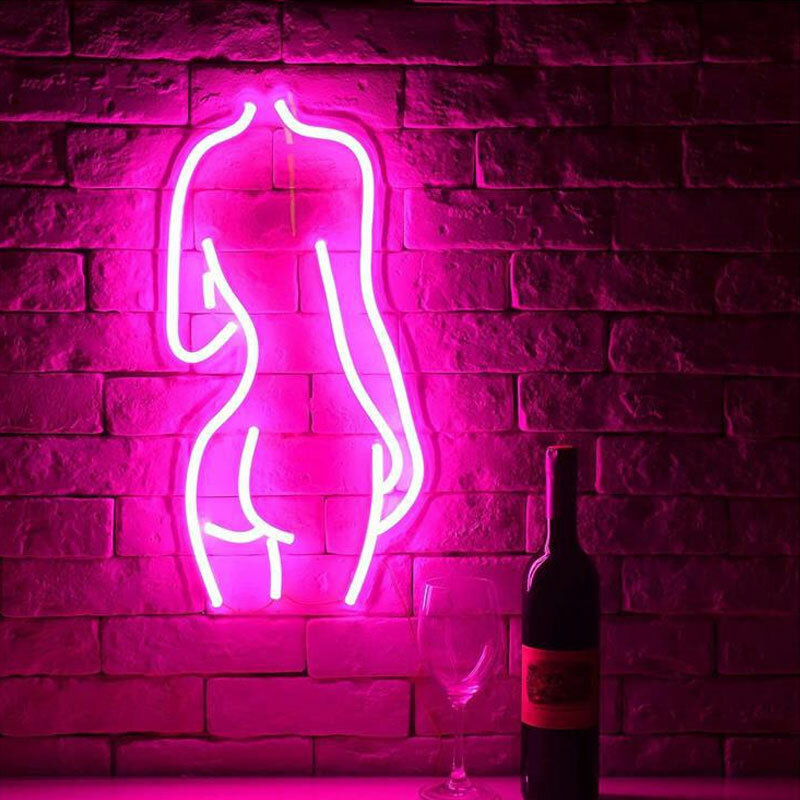 Lady Body znak neonowy światło LED dziewczyna kobieta Model akrylowa ściana lampa artystyczna wystrój domu wesele wakacje lampki nocne świąteczny prezent