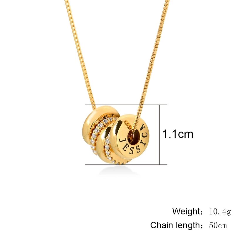 Модное ожерелье Gosun на заказ, гравированная цепочка с именем, кольцо для женщин, именной цифровой узор, «сделай сам», кулон, ожерелья, подарки
