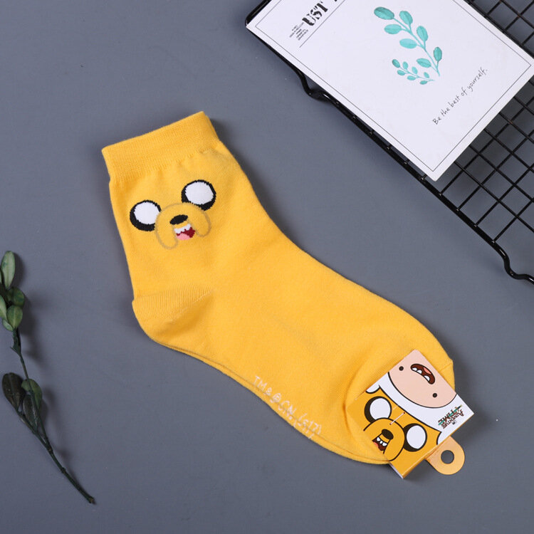 Women Socks for Girls Cotton Socks Cartoon Character Patterend Socks Woman Hipster Animal Print Harajuku Short Cute Ankle Socks