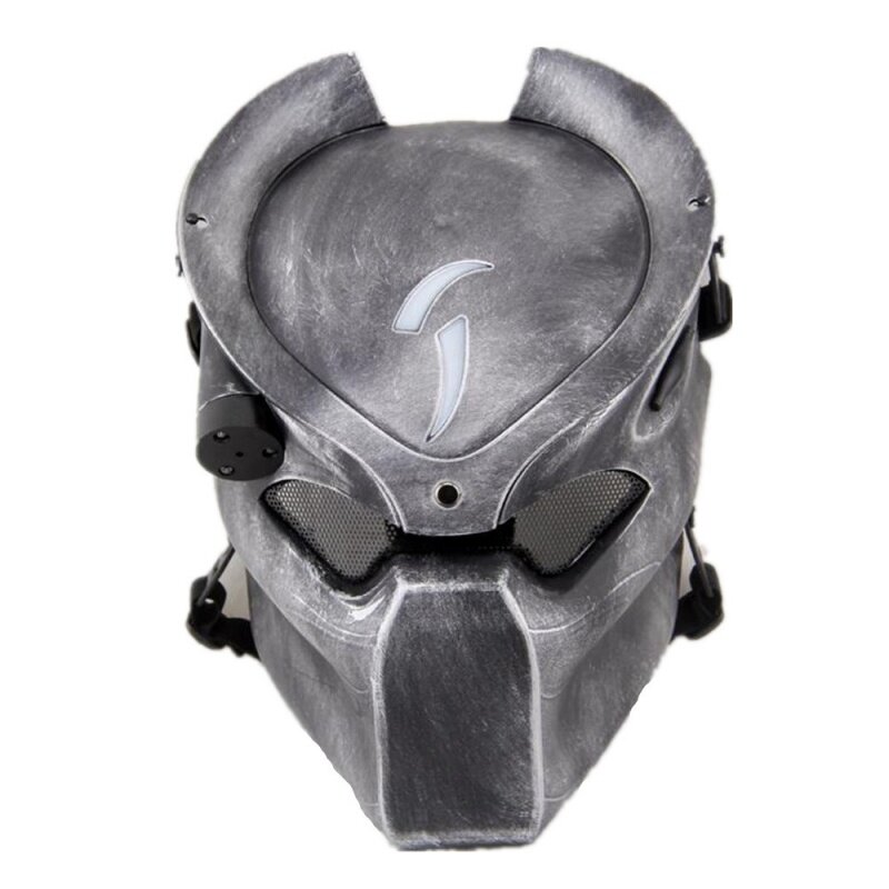 DC14 Alien Vs Predator solitario lupo teschio fantasma tattico Airsoft maschera integrale con lampada militare Halloween Party Cosplay