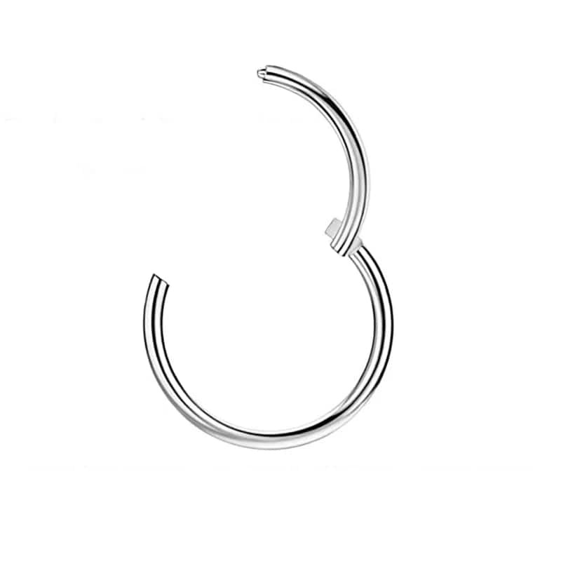 Surgical Steel Nose Ring Clicker Hinge Ear Helix Tragus Ring Hoop Body Piercing Jewelry  Thickness 0.8mm 1mm 1.2mm 1.6mm
