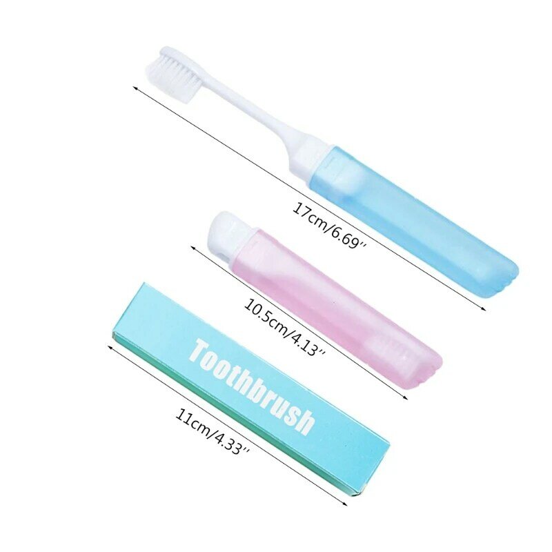 Q1QD Set di spazzolini da denti pieghevoli portatili da viaggio Set di strumenti creativi per la pulizia dei denti