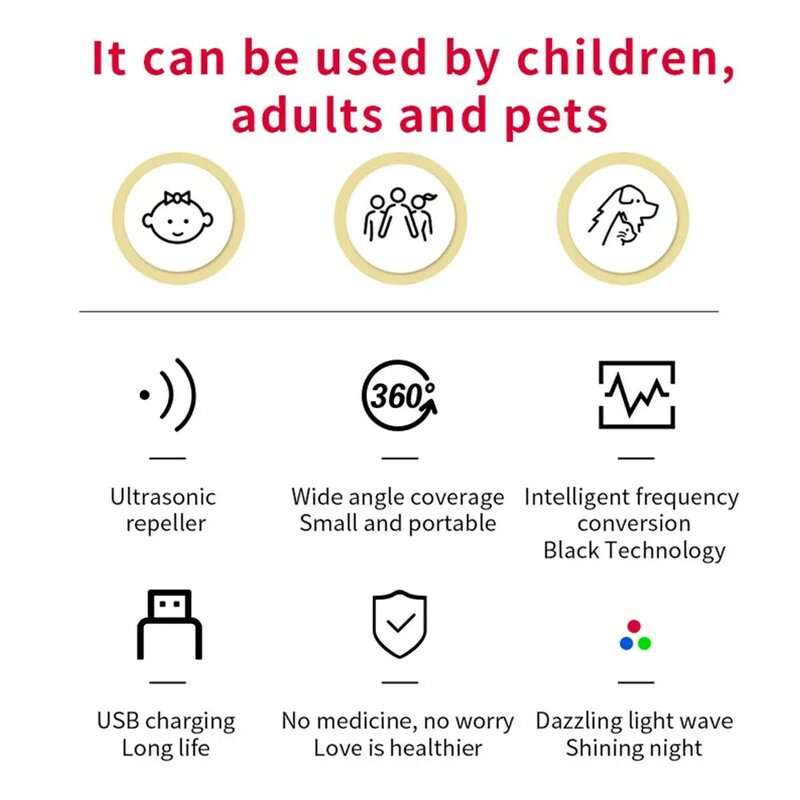 Cães Gatos Ferramentas de limpeza USB Produtos de controle de pragas para casa Pet Ultrasonic Flea Remover Collar Tick Repellent Lice Repeller