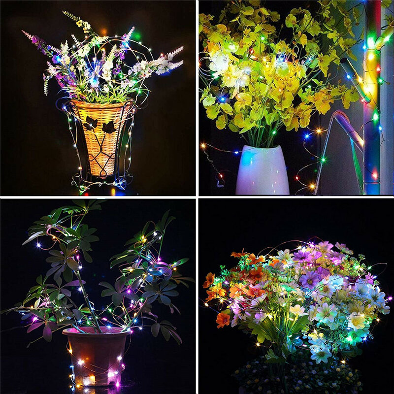 USB Fairy Lights 5/10M LED Copper Wire Christmas String Lights with ON/Off Switch for Bedroom Wall Ceiling Wreath Crafts Wedding