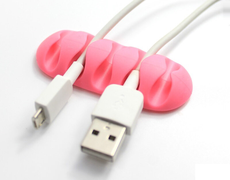 5-คลิปหูฟังสายเคเบิล Winder Organizer สายชาร์จผู้ถือคลิปยึด USB Tie สำหรับ PC TV USB สายหูฟังป้องกันสาย