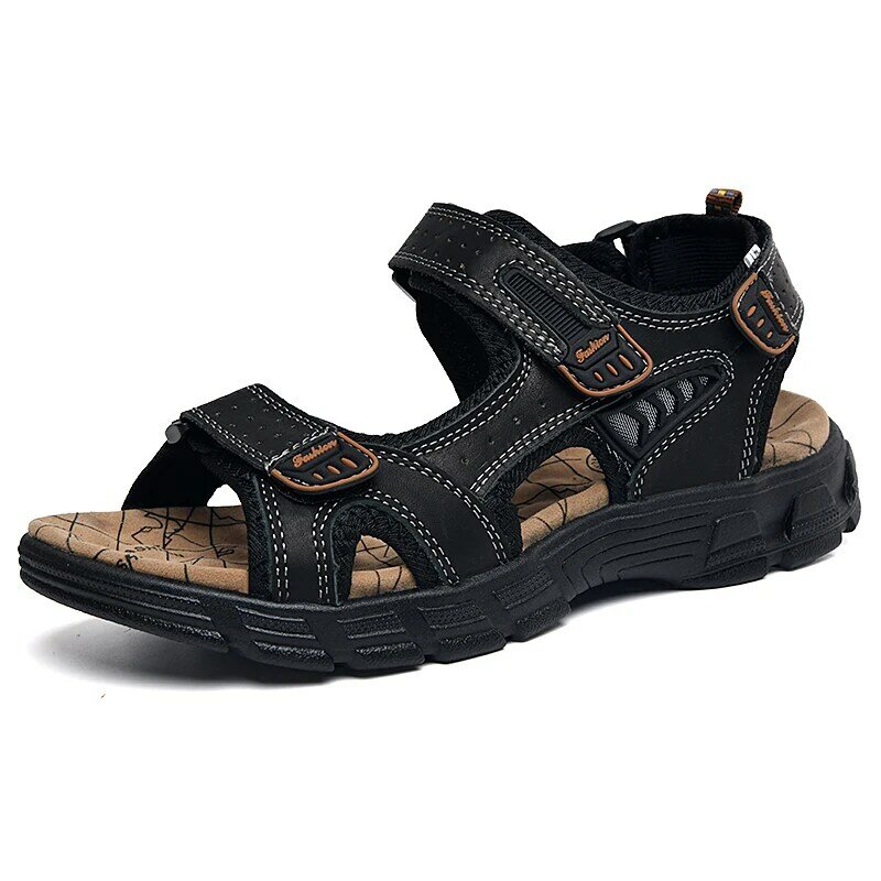 Brand Classic Mens Sandals Summer Genuine Leather Sandals Men Outdoor Casual Lightweight Sandal Fashion Men Sandals